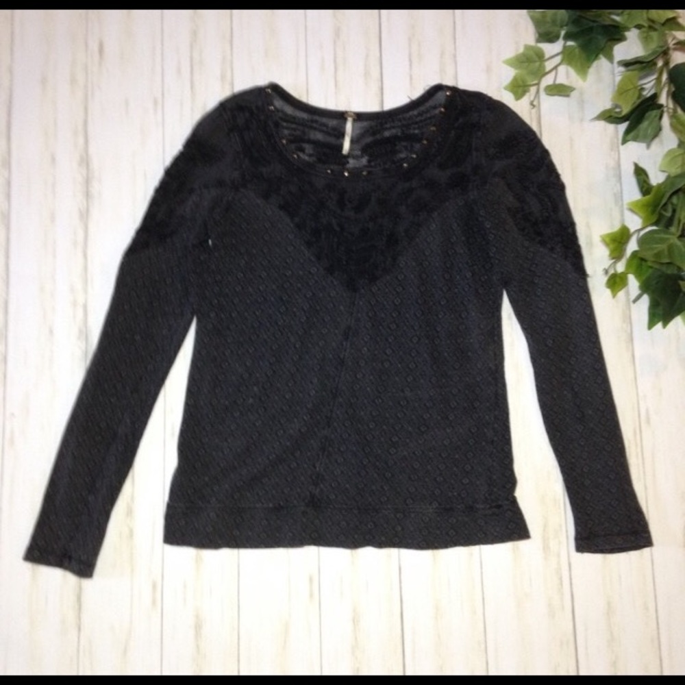 Women's Free People Long Sleeve Embroidered Shirt